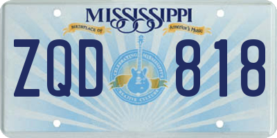 MS license plate ZQD818