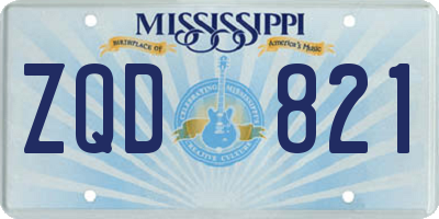 MS license plate ZQD821