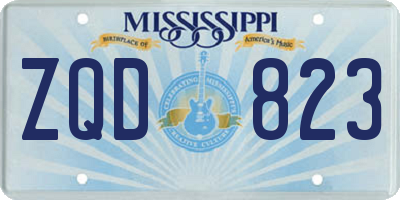 MS license plate ZQD823