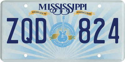 MS license plate ZQD824