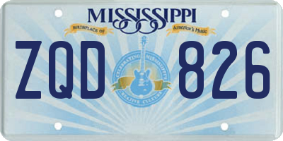MS license plate ZQD826