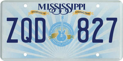 MS license plate ZQD827