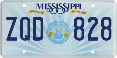 MS license plate ZQD828