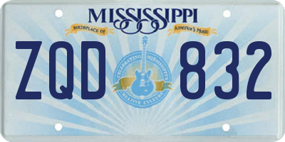 MS license plate ZQD832