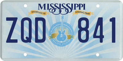 MS license plate ZQD841