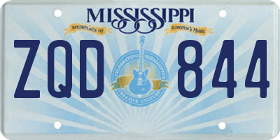 MS license plate ZQD844