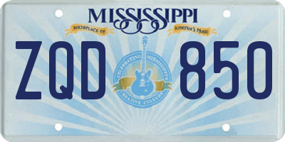 MS license plate ZQD850