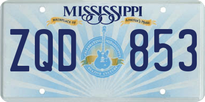 MS license plate ZQD853