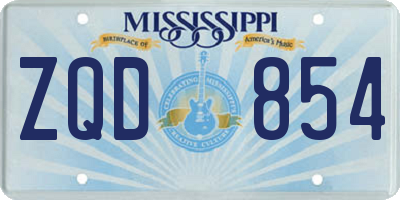 MS license plate ZQD854