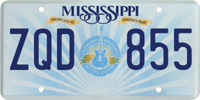 MS license plate ZQD855