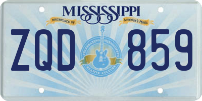 MS license plate ZQD859