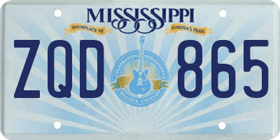 MS license plate ZQD865