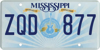 MS license plate ZQD877