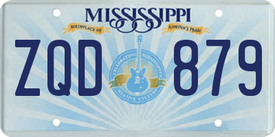 MS license plate ZQD879