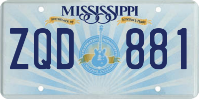 MS license plate ZQD881