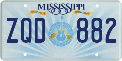 MS license plate ZQD882