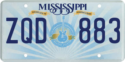 MS license plate ZQD883