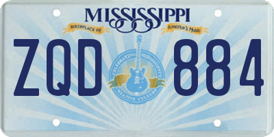 MS license plate ZQD884