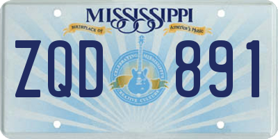 MS license plate ZQD891