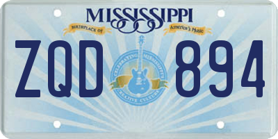 MS license plate ZQD894
