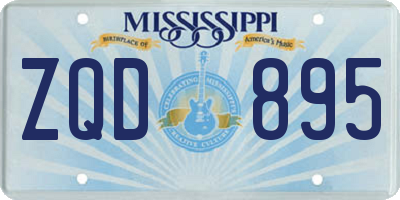 MS license plate ZQD895