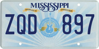 MS license plate ZQD897