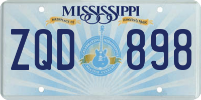 MS license plate ZQD898