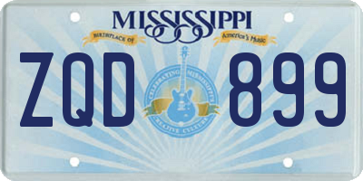 MS license plate ZQD899
