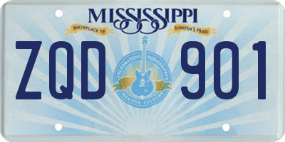 MS license plate ZQD901