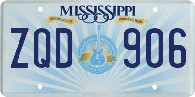 MS license plate ZQD906