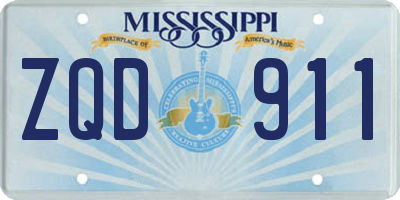 MS license plate ZQD911