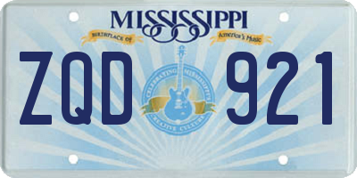 MS license plate ZQD921