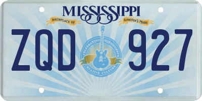 MS license plate ZQD927