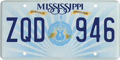 MS license plate ZQD946