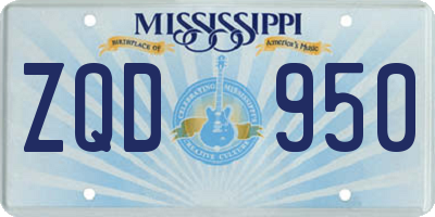MS license plate ZQD950