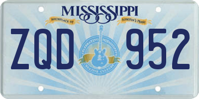 MS license plate ZQD952