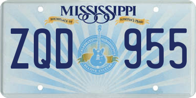 MS license plate ZQD955