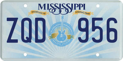 MS license plate ZQD956