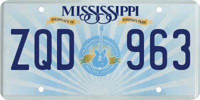 MS license plate ZQD963