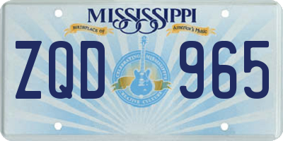 MS license plate ZQD965