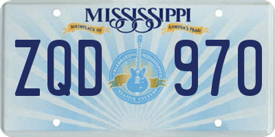 MS license plate ZQD970