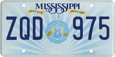 MS license plate ZQD975