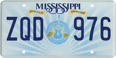 MS license plate ZQD976