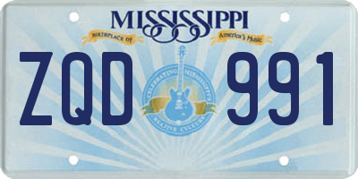 MS license plate ZQD991