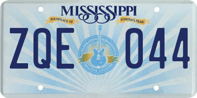 MS license plate ZQE044