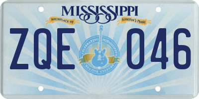 MS license plate ZQE046