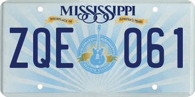 MS license plate ZQE061