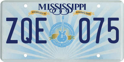 MS license plate ZQE075
