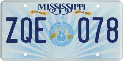 MS license plate ZQE078