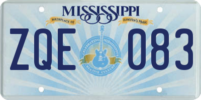 MS license plate ZQE083